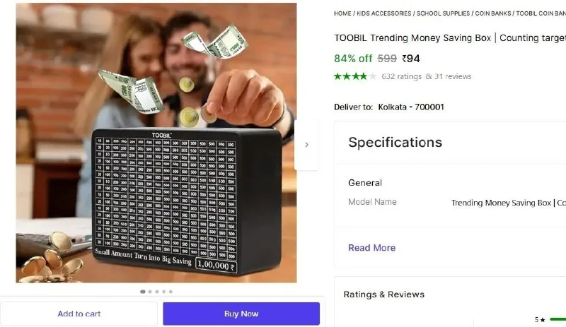 TOOBIL Trending Money Saving Box at ₹94