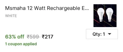 Pack of 2 Inverter Bulb at ₹217