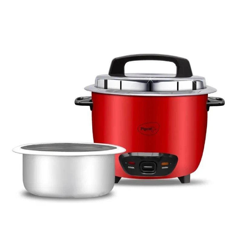 Pigeon by Stovekraft Ruby Rice Cooker with Single pot, 1.8 litres.(Red) at ₹1,899