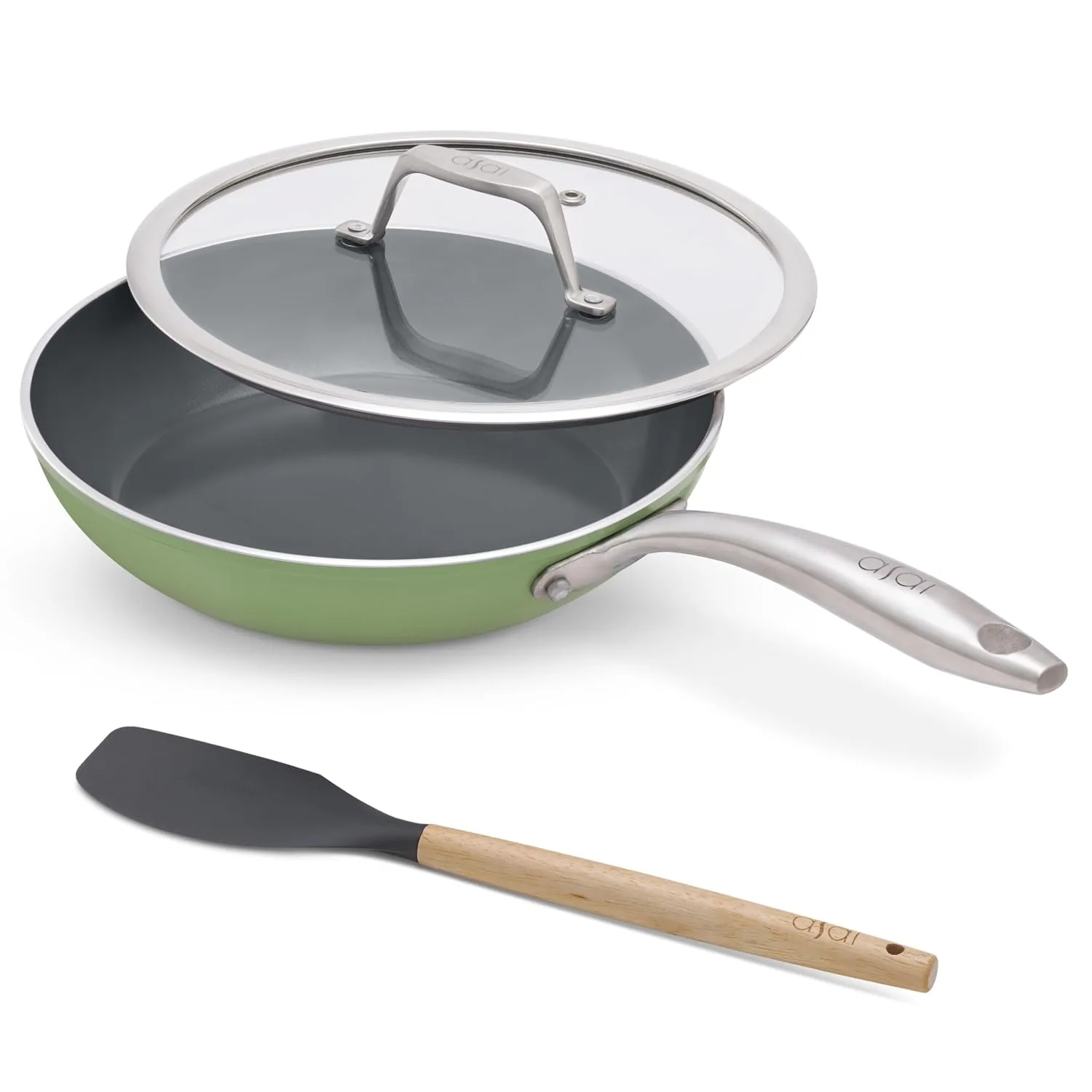 Ceramic Pan with Lid | Green (24cm) at ₹2,699