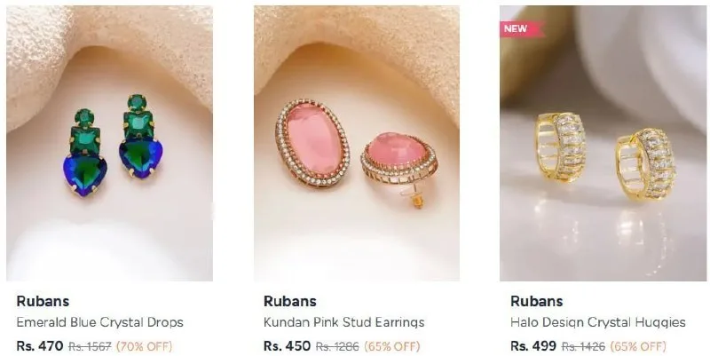 Upto 75% Off On Rubans Earrings