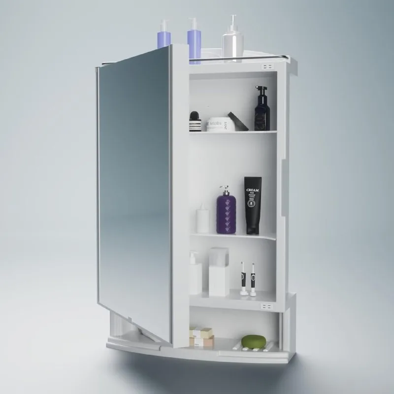 Happer Plastic Premium Multipurpose Wall Mounted Storage Cabinet with Mirror, Prime Look (White) at ₹899
