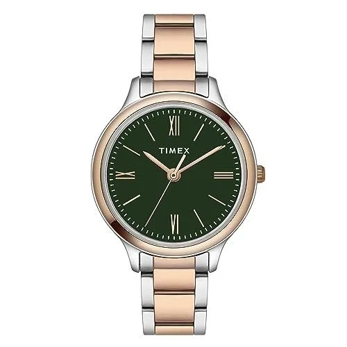 TIMEX Analog Watch for Women with Green Round Dial & Two Tone at ₹1,947