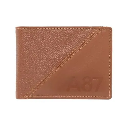 Aeropostale Men's SLIMFOLD Wallet Tucson - Tan | Pebbled Leather | Formal & Minimalist Carry | Ideal for Gifting at ₹249