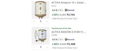 Loot Deals on Water Geysers at ₹2,799