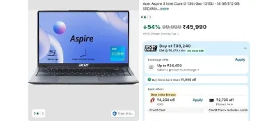 Acer Aspire 3 Intel Core i3 13th Gen at ₹38,240