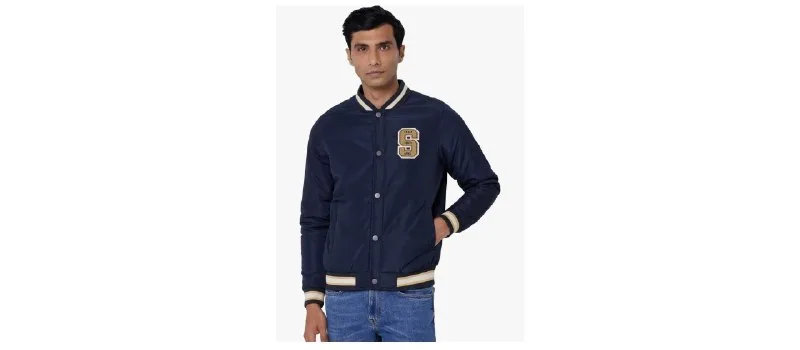 Spykar Men Navy Polyester Straight Fit Full Sleeve Plain at ₹1,385