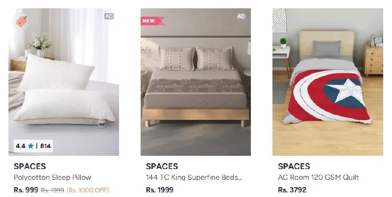 Up to 50% off on SPACES Home Furnishing