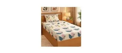 Home Stylish 280 TC Floral Print Ezyption Cotton 1 Single Bedsheet at ₹99