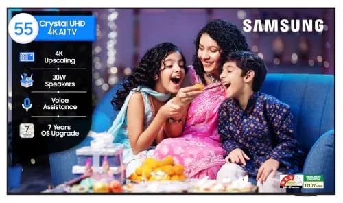 Samsung 55 inch (138cm) Crystal UHD 4K Vision AI 2026 Smart TV at ₹41,316