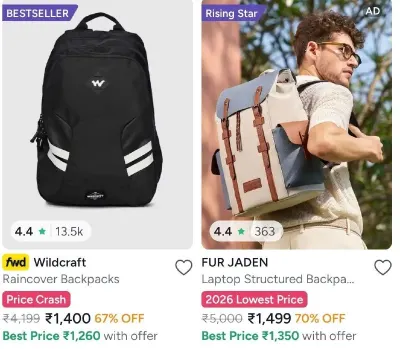 Myntra Loot | Upto 76% Off on Backpacks