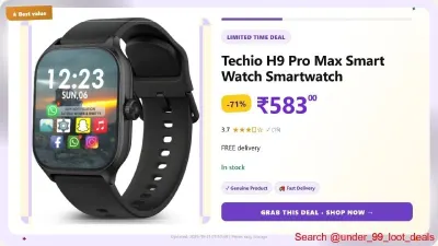 Techio H9 Pro Max Smart Watch at ₹583