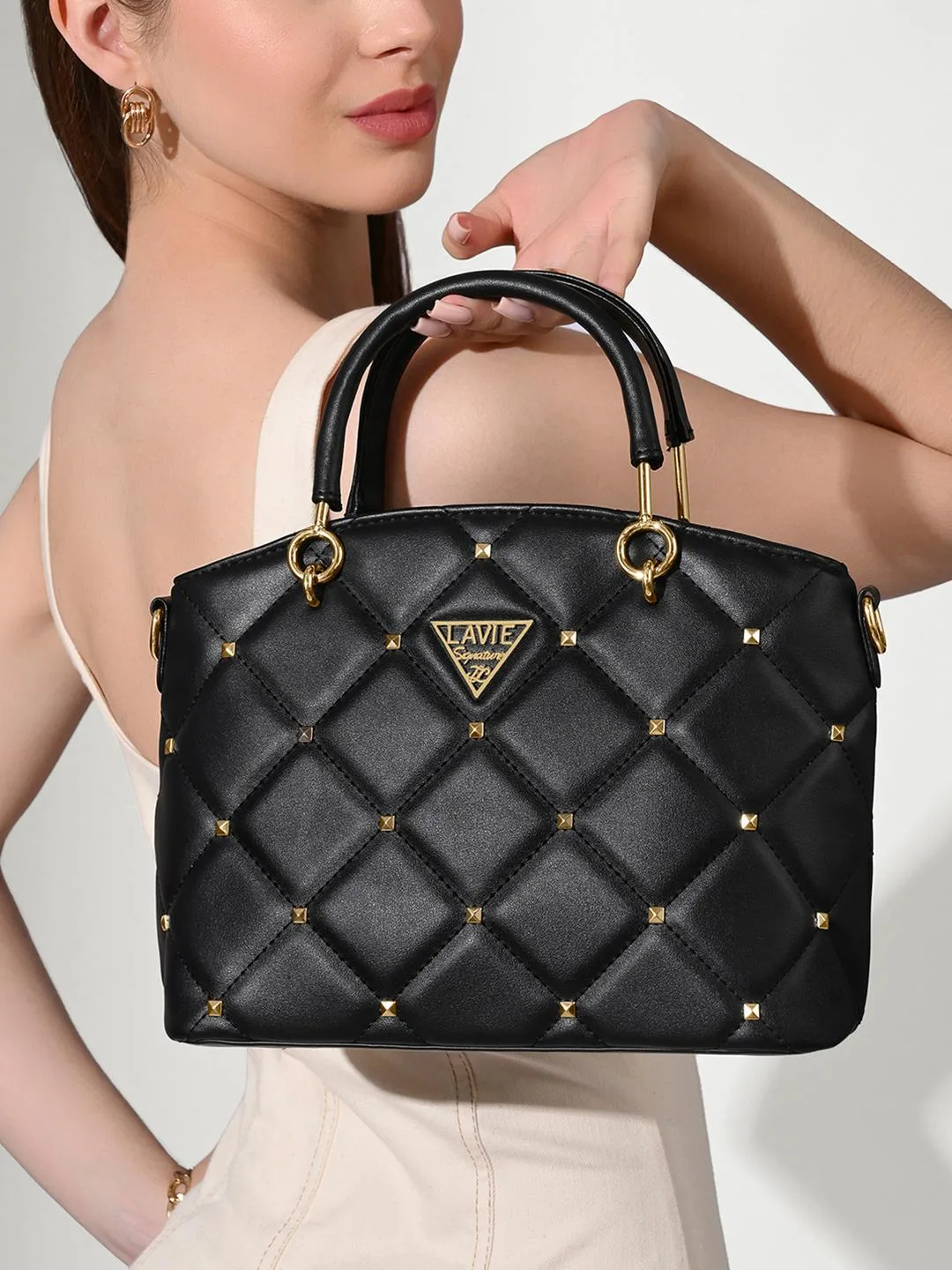 LAVIE Signature Women Stud Lima Satchel Handbag at ₹2,749