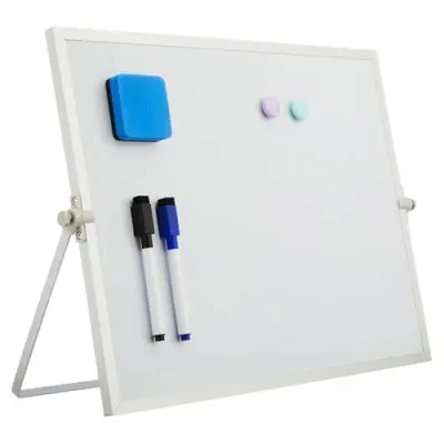 Solimo Dry Erase Double-Sided White Board with 360° Rotating Adjustable Stand | Aluminium Frame | Accessories Included | Portable (30 x 40 c at ₹499