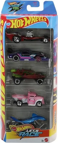 Hot Wheels Toy Cars & Trucks, Let’s Race 5-Pack, Set of 5 1:64 Scale Die-Cast Vehicles from the Animated Netflix Show, Play or Display at ₹683