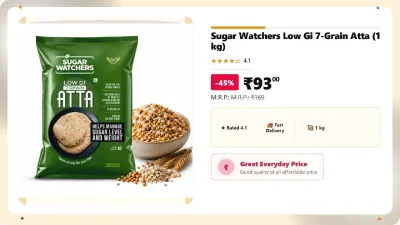 Sugar Watchers Low Gi 7-Grain Atta (1 kg) at ₹93