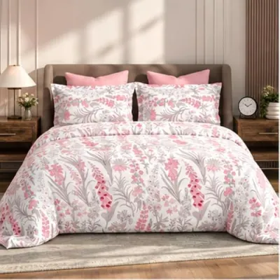 Bombay Dyeing Florentine Floral Pink Super King Size Bedshee at ₹1,741