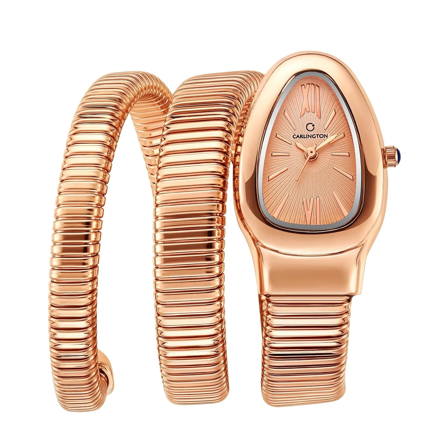 Elegant Snake Band Analog Ladies Watch (Rose Gold) at ₹1,999