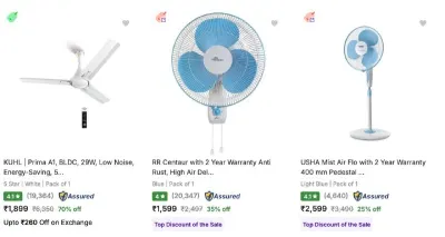 Topselling Fans at ₹1,599