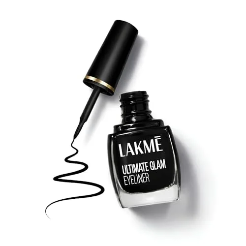 Lakme Ultimate Glam Eye Liner, Semi Matte, Quick drying, Water resistant & Smudgeproof Eye Liner, Black, 9ml at ₹89