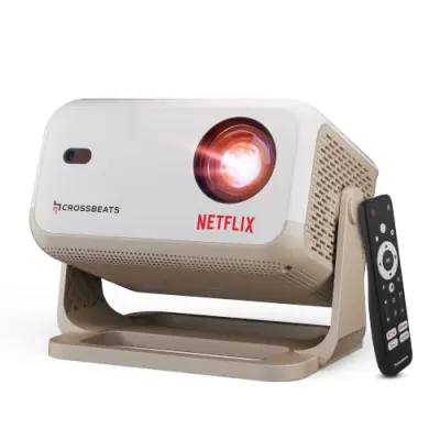 [Netflix Official License] Crossbeats Lumex Flix Projector 4k Ultra HD, 1080p Native, Android 13, WiFi, 16000 Lumens, Smart Mini Projector f at ₹14,25