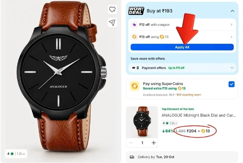 Classic Analog Watch at ₹204
