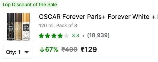 Deodorant (Pack of 3) at ₹129