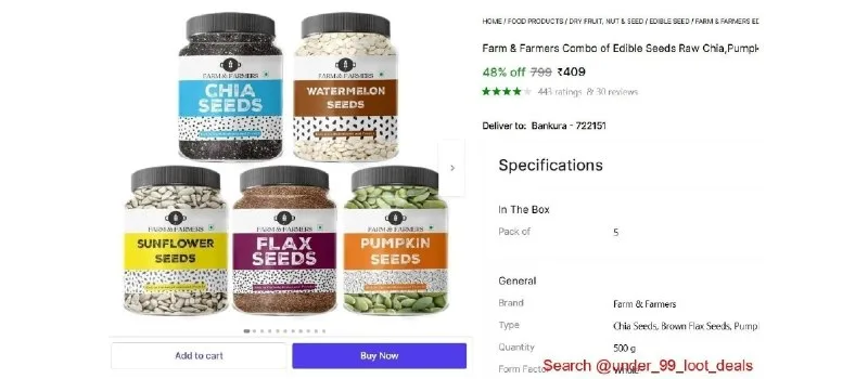 Farm & Farmers Combo of Edible Seeds at ₹409