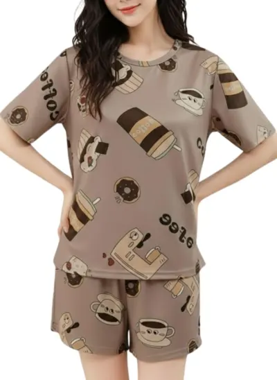 Women Korean Shorts Pajama Set at ₹289