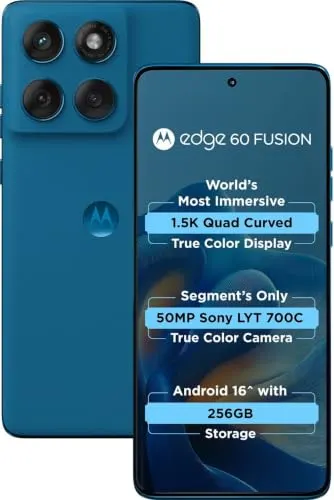 Motorola Edge 60 Fusion 5G, Pantone Mykonos Blue, 256 GB, 12 GB RAM at ₹27,024