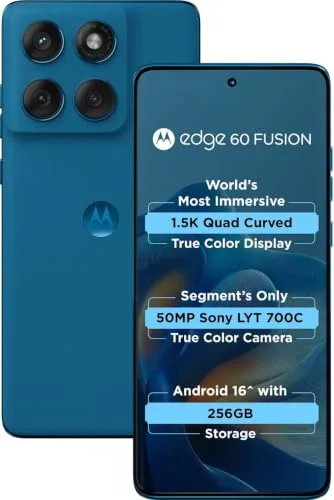 Motorola Edge 60 Fusion 5G, Pantone Mykonos Blue, 256 GB, 12 GB RAM at ₹27,024