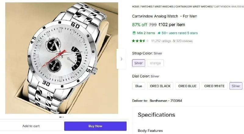 Analog Watch - For Men's at ₹91