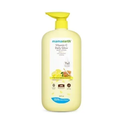 Mamaearth Vitamin C Daily Glow Body Lotion with Vitamin C & Honey for Skin Brightening - 600 ml 48 Hrs Long-lasting Moisturization | Brighte at ₹292