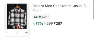 Men's shirt at ₹287