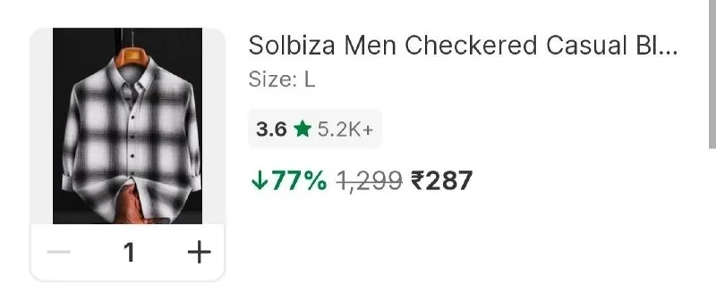 Men's shirt at ₹287