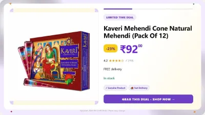 Mehendi Cone (Pack Of 12) at ₹92