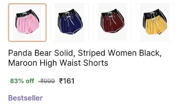 Pack of 2 Waist Shorts at ₹161