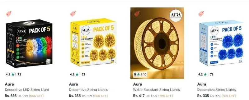 String lights at ₹135
