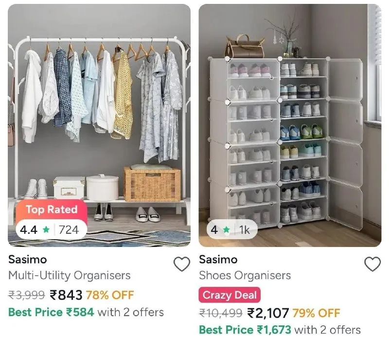 Wardrobe Organisers at Min 50% Off