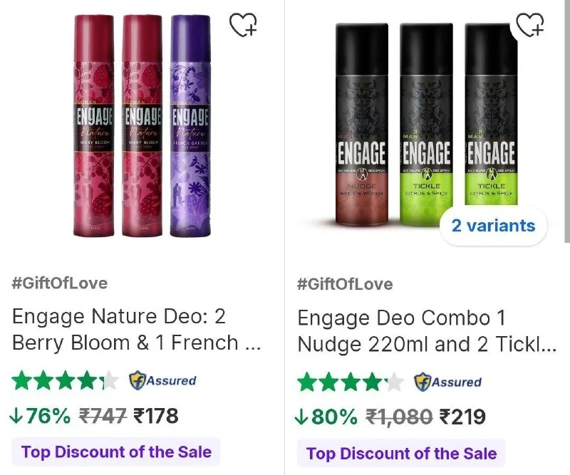 Upto 80% Off On Engage Deodorants