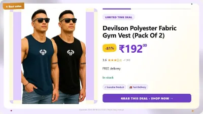 Polyester Fabric Gym Vest (Pack Of 2) at ₹192