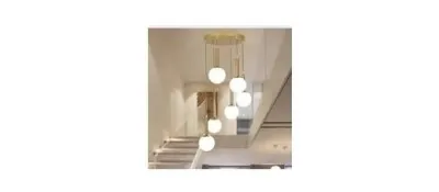 Lyse Decor Spiral Shape Long Chandelier for Staircase, Double Height Jhoomar Hanging Light for Banquet Hall Ceiling, Lamps for Living Room,  at ₹449