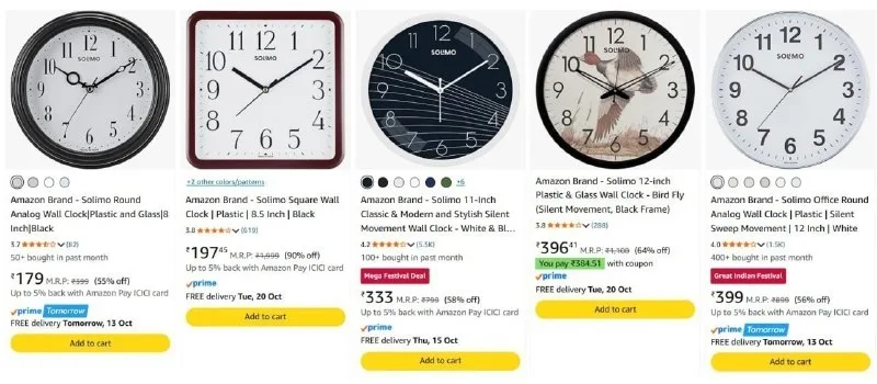 Wall Clock from ₹179