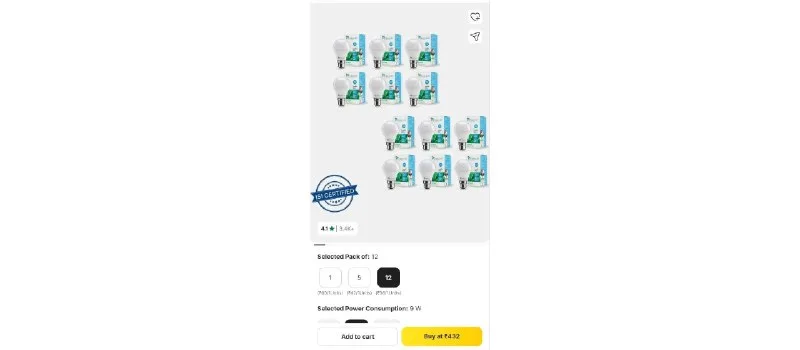 Syska 9 W Basic Standard B22 LED Bulb at ₹432