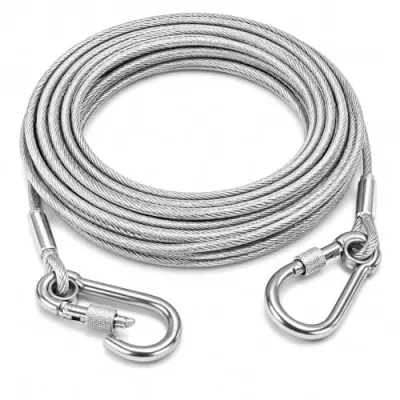 10 Meter Stainless Steel Clothesline Rope with Carabiner Hoo at ₹199