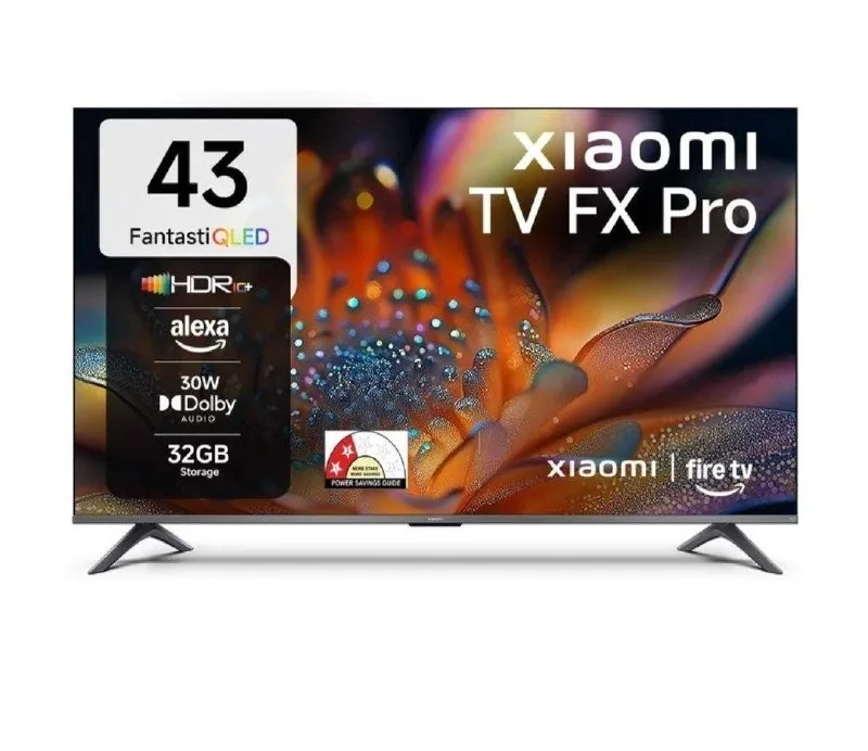 Xiaomi FX Pro 108 cm (43 inch) QLED Ultra HD (4K) Smart Fire TV with Alexa built-in | HDR 10+ | 32 GB Storage | 30W Dolby Audio | Premium Me at ₹22,74