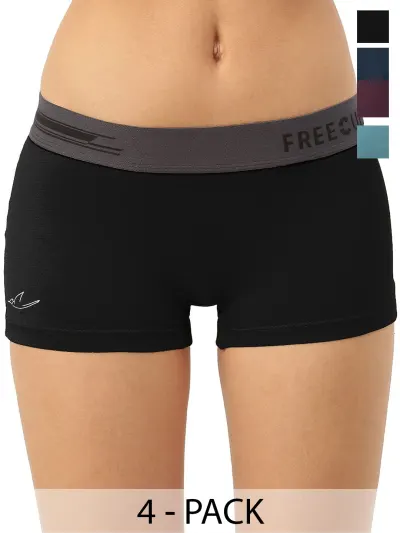 Freecultr Women’s Antibacterial Boyshorts Modal Brief (Pack Of 4) at ₹699