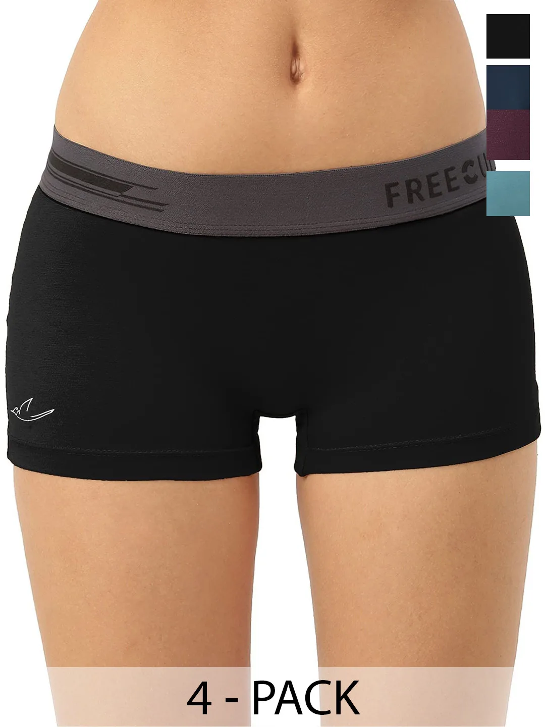 Freecultr Women’s Antibacterial Boyshorts Modal Brief (Pack Of 4) at ₹699