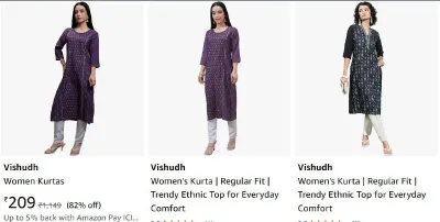Upto 84% Off - Vishudh Women Kurtas