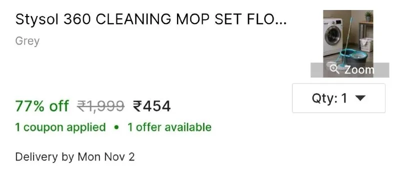 Stysol 360 CLEANING MOP SET FLOOR CLEANING COMES at ₹454